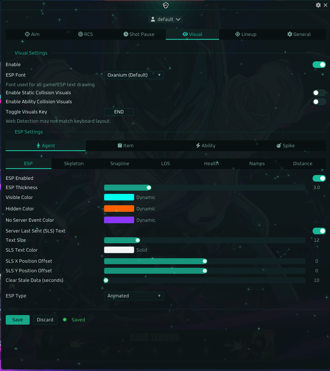 Valorant Suite menu — tab 5